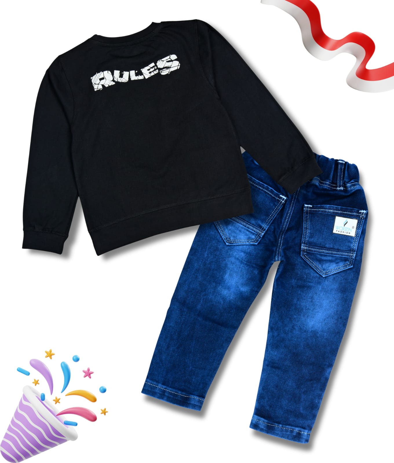 Boys Full Sleeves Tshirt  & Jeans Set