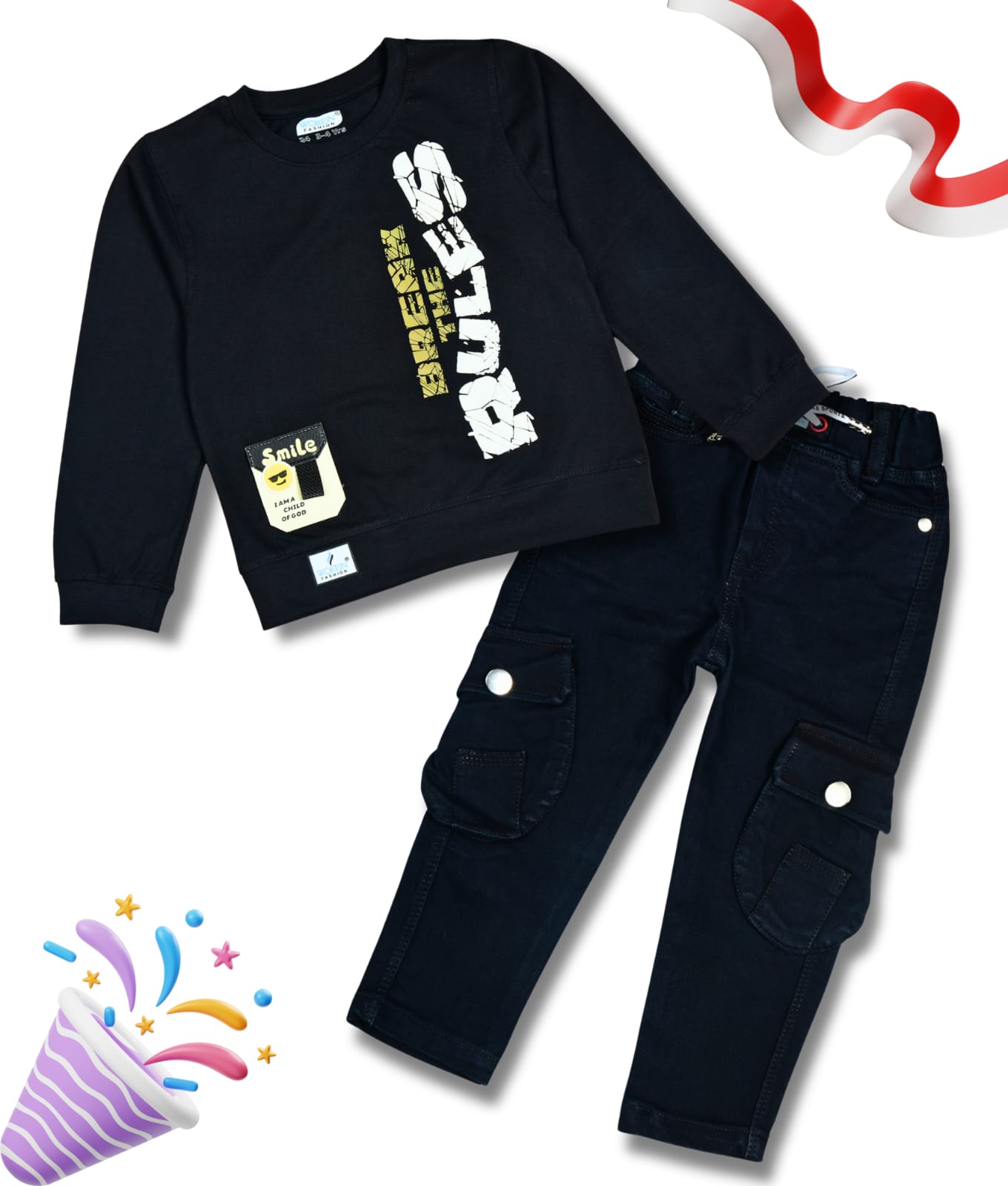 Boys Full Sleeves Tshirt  & Jeans Set