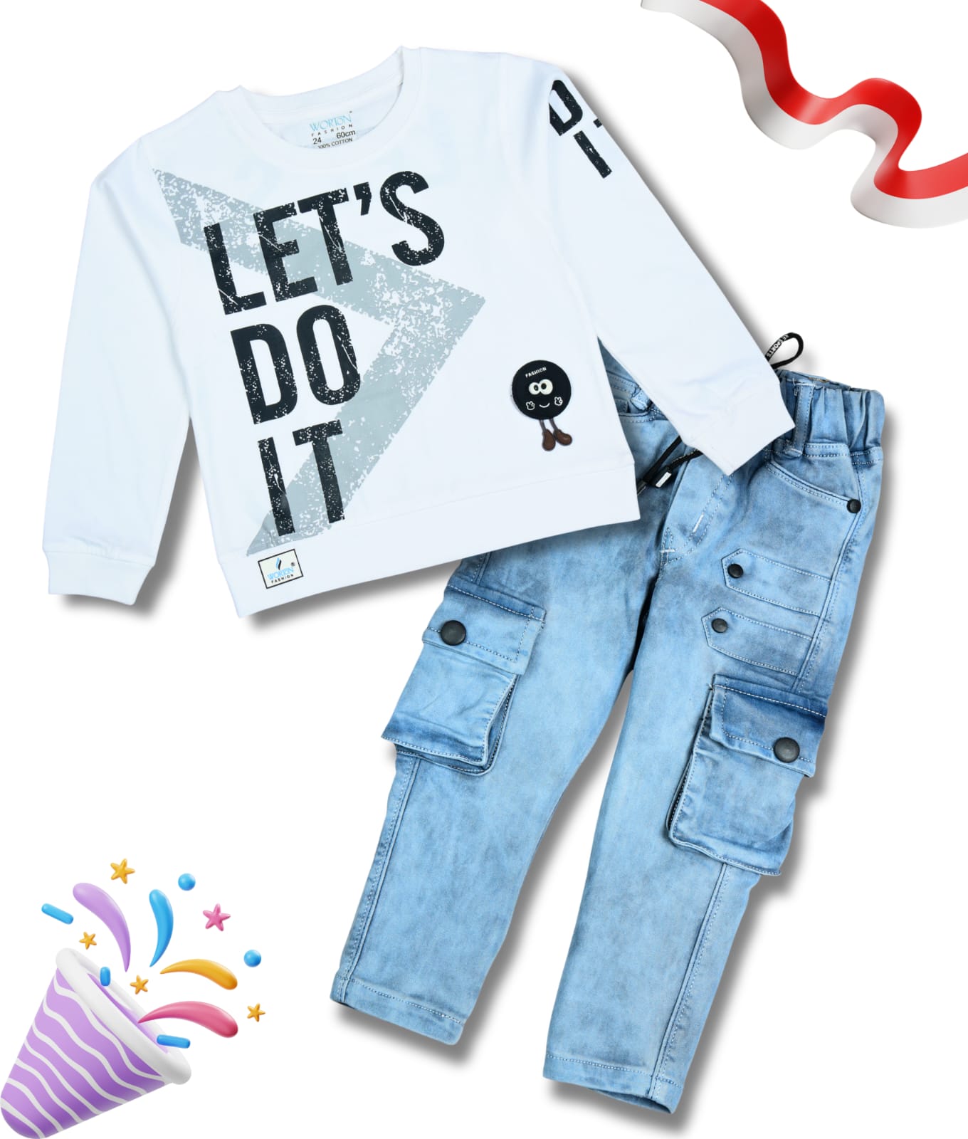 Boys Full Sleeves Tshirt  & Jeans Set