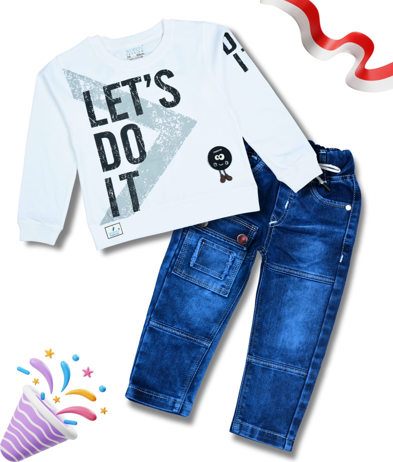 Boys Full Sleeves Tshirt  & Jeans Set