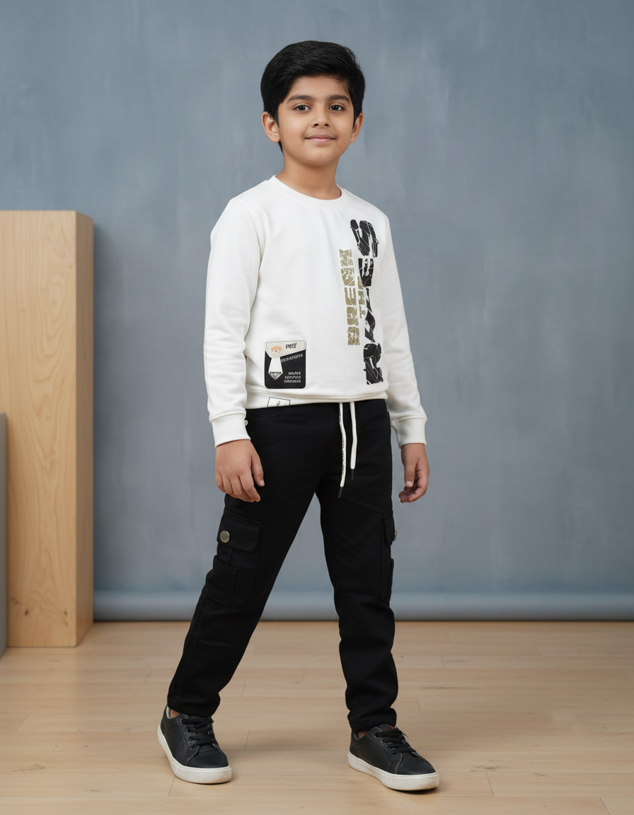 Boys Full Sleeves Tshirt  & Jeans Set