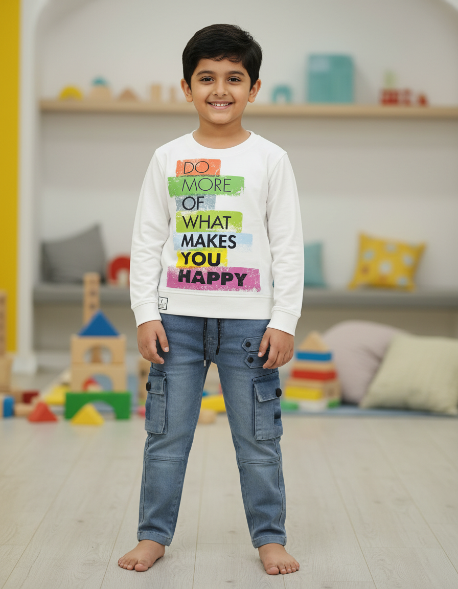 Boys Full Sleeves Tshirt  & Jeans Set
