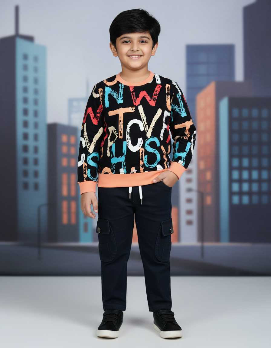 Boys Full Sleeves Tshirt  & Jeans Set