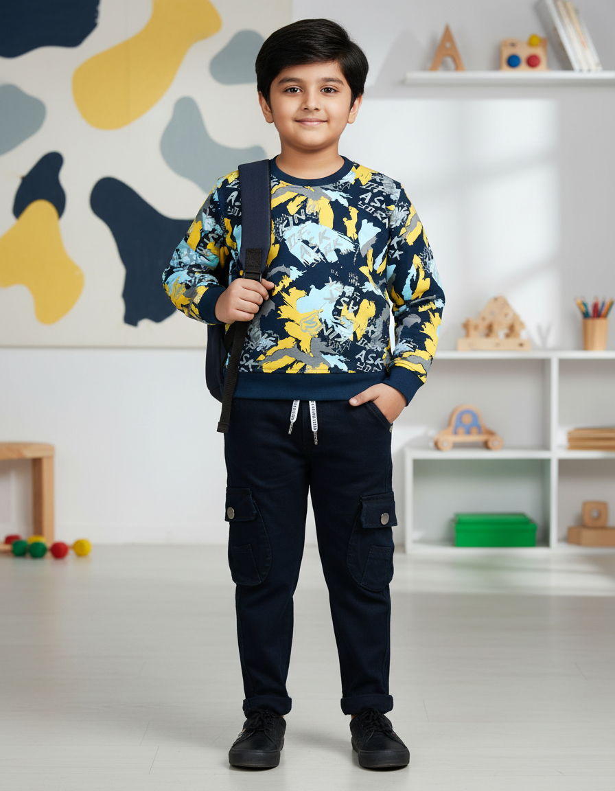 Boys Full Sleeves Tshirt  & Jeans Set