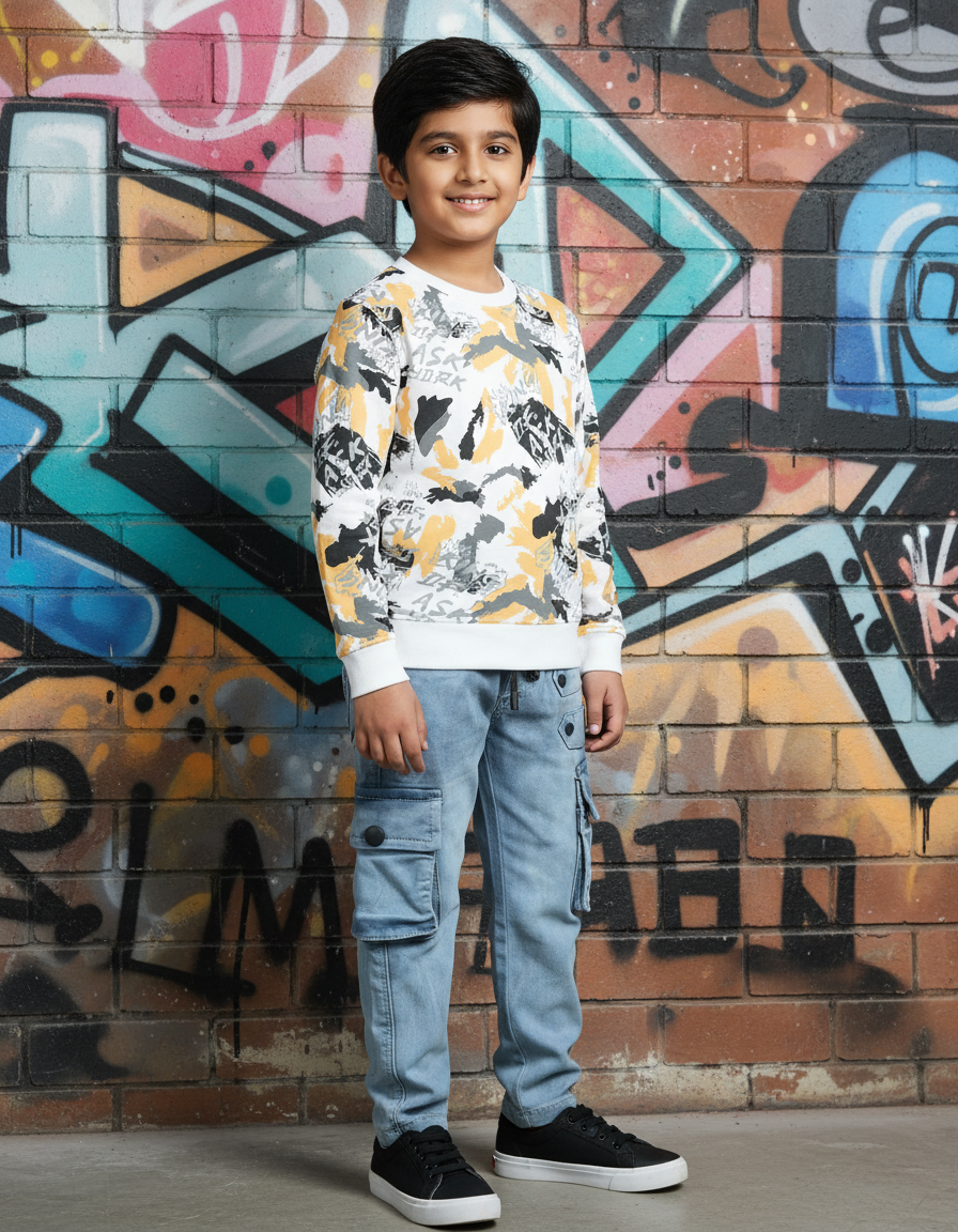 Boys Full Sleeves Tshirt  & Jeans Set