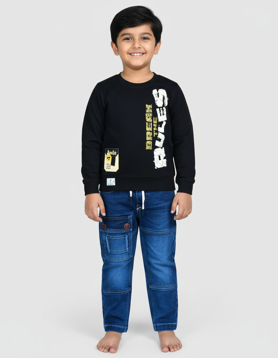 Boys Full Sleeves Tshirt  & Jeans Set