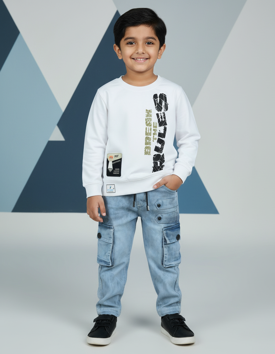 Boys Full Sleeves Tshirt  & Jeans Set