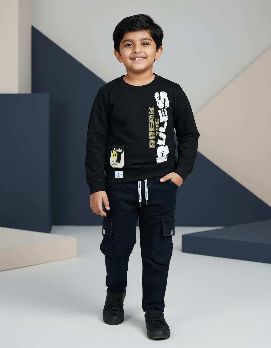 Boys Full Sleeves Tshirt  & Jeans Set