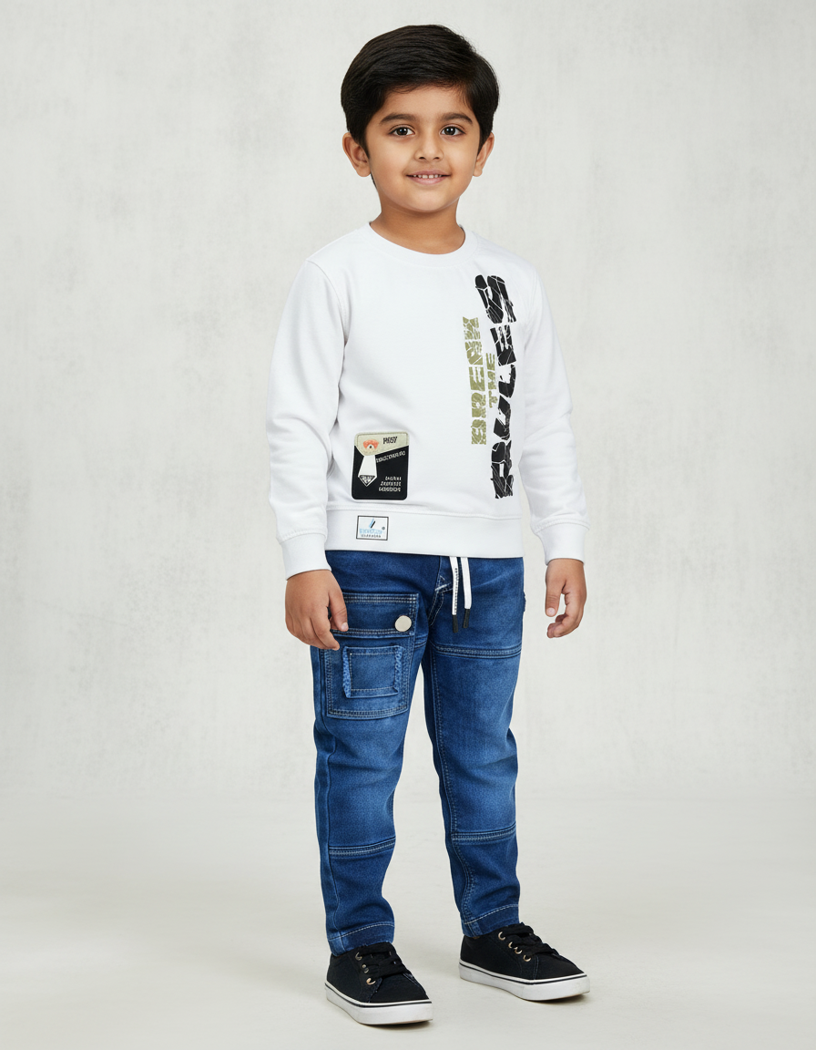 Boys Full Sleeves Tshirt  & Jeans Set