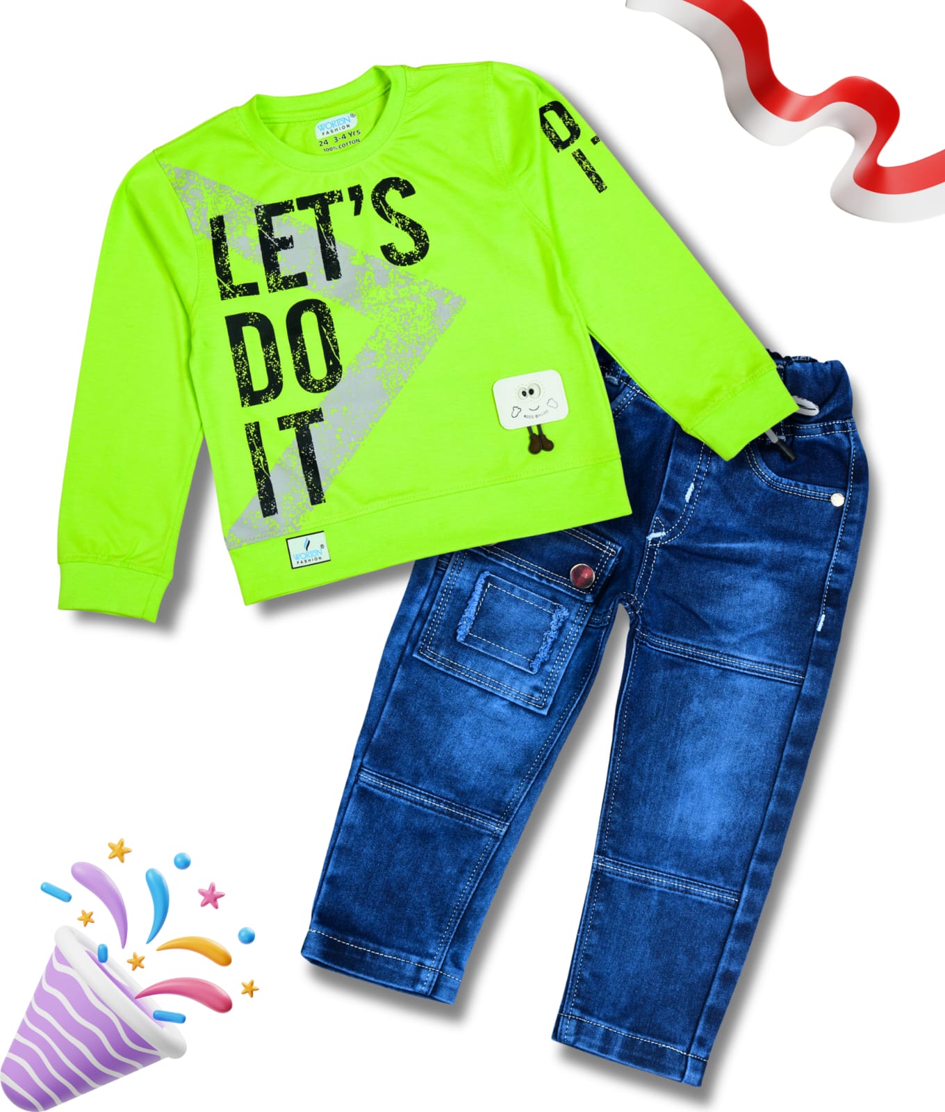 Boys Full Sleeves Tshirt  & Jeans Set