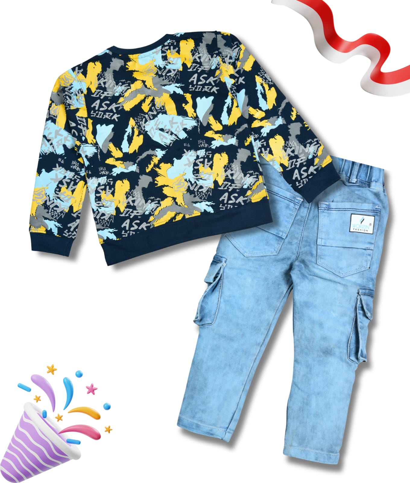 Boys Full Sleeves Tshirt  & Jeans Set