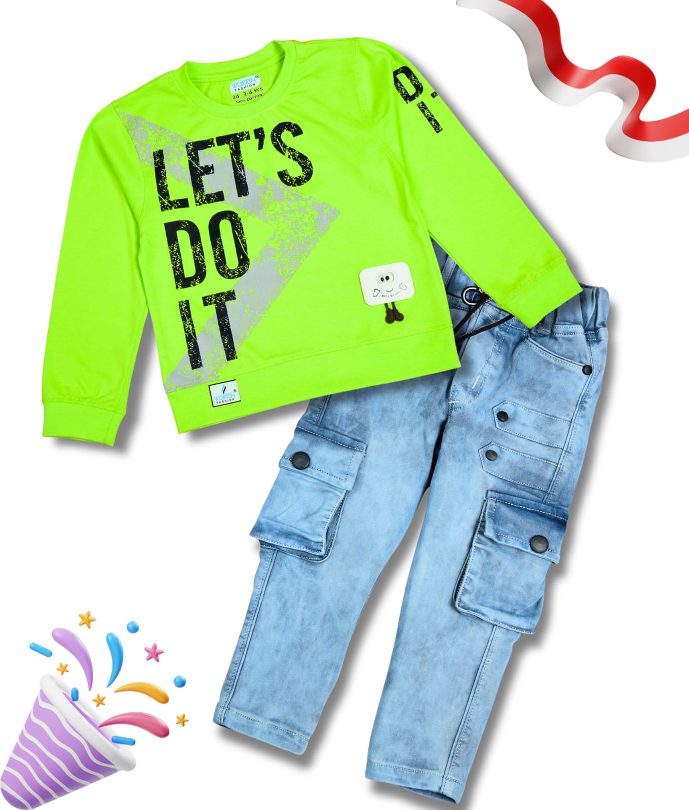 Boys Full Sleeves Tshirt  & Jeans Set