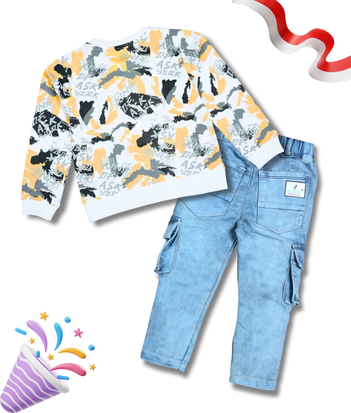 Boys Full Sleeves Tshirt  & Jeans Set