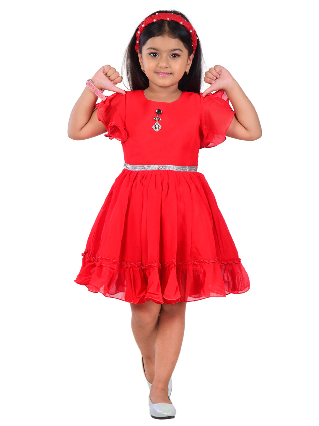 Kids Girls Red Party Frock