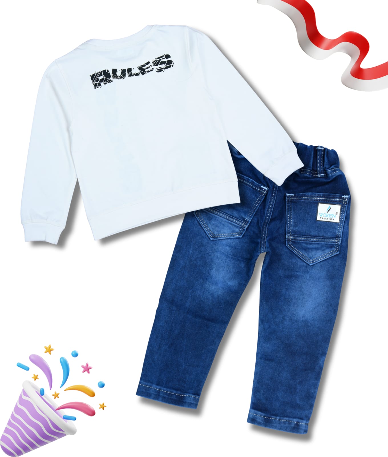 Boys Full Sleeves Tshirt  & Jeans Set