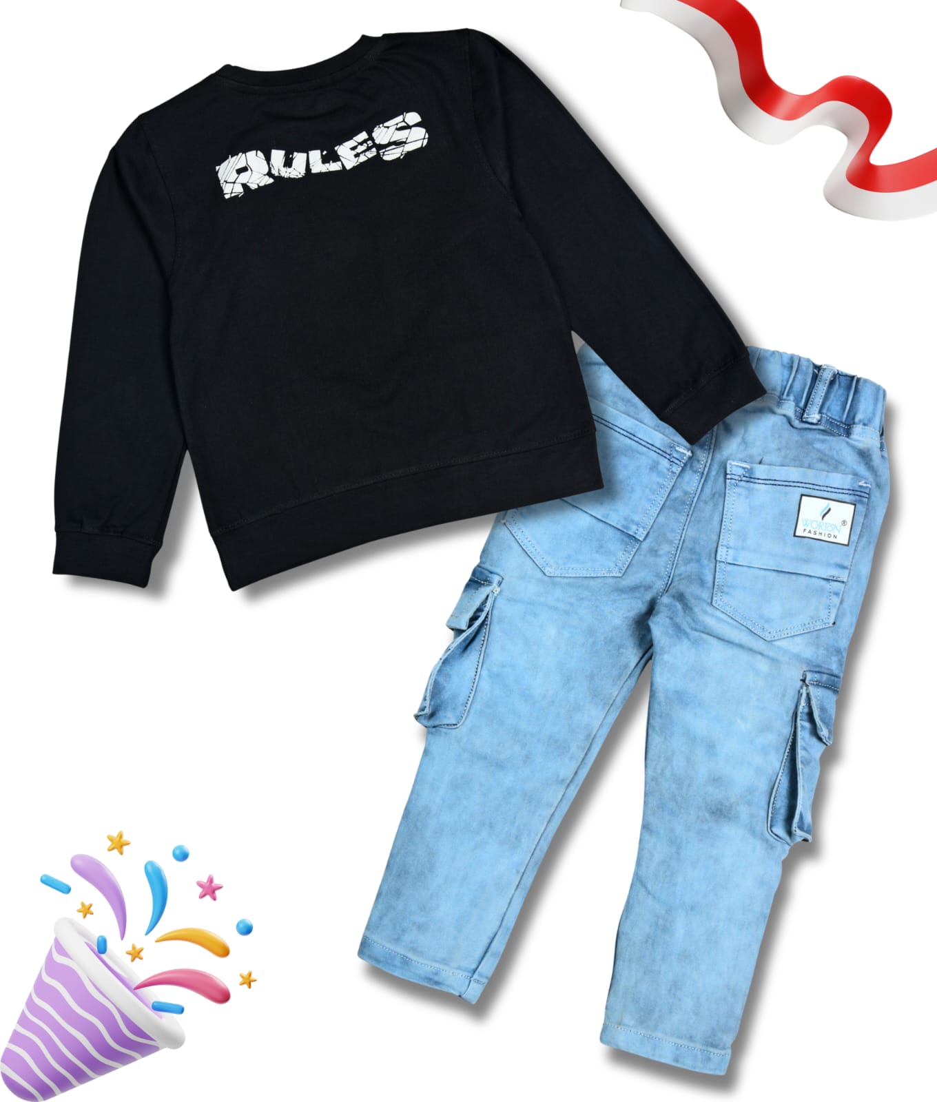 Boys Full Sleeves Tshirt  & Jeans Set