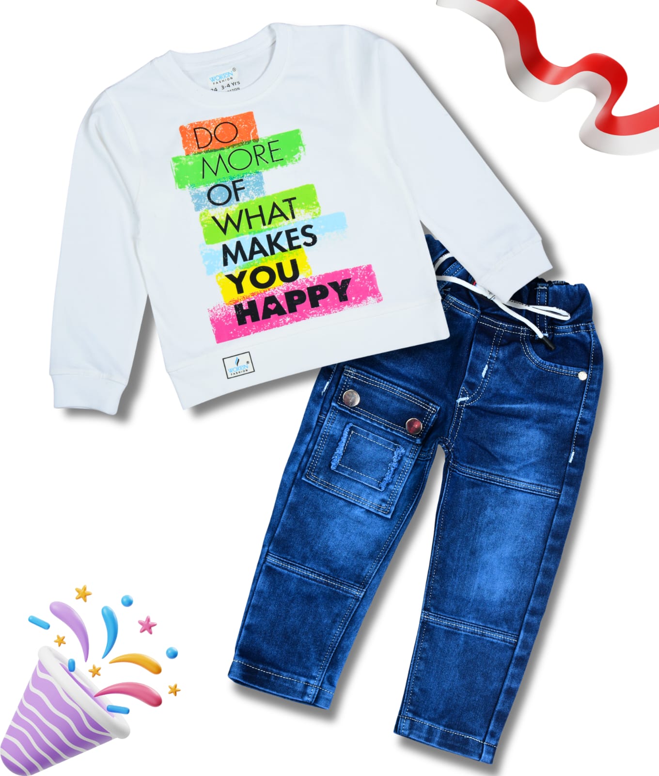 Boys Full Sleeves Tshirt  & Jeans Set