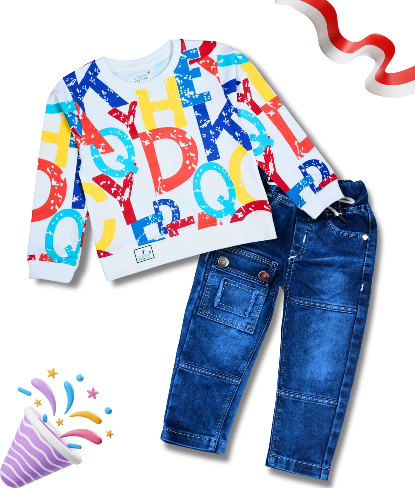 Boys Full Sleeves Tshirt  & Jeans Set