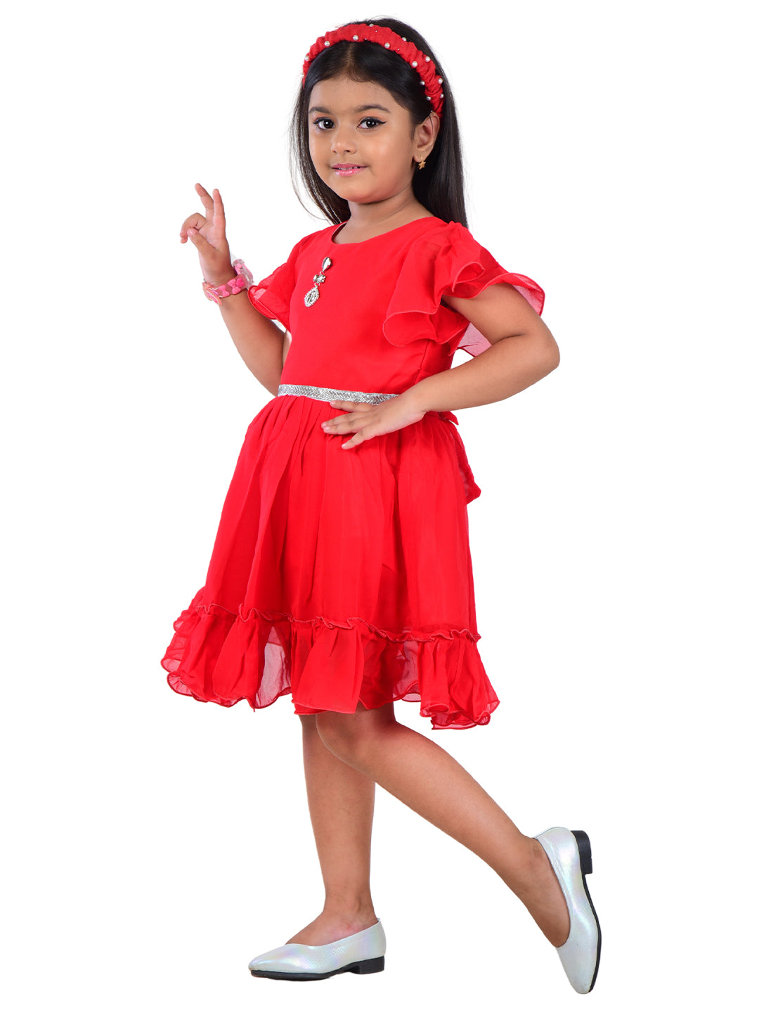 Kids Girls Red Party Frock