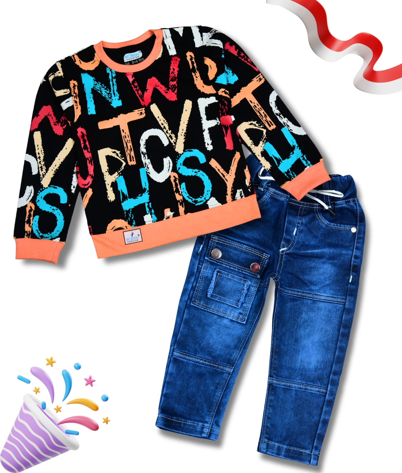 Boys Full Sleeves Tshirt  & Jeans Set