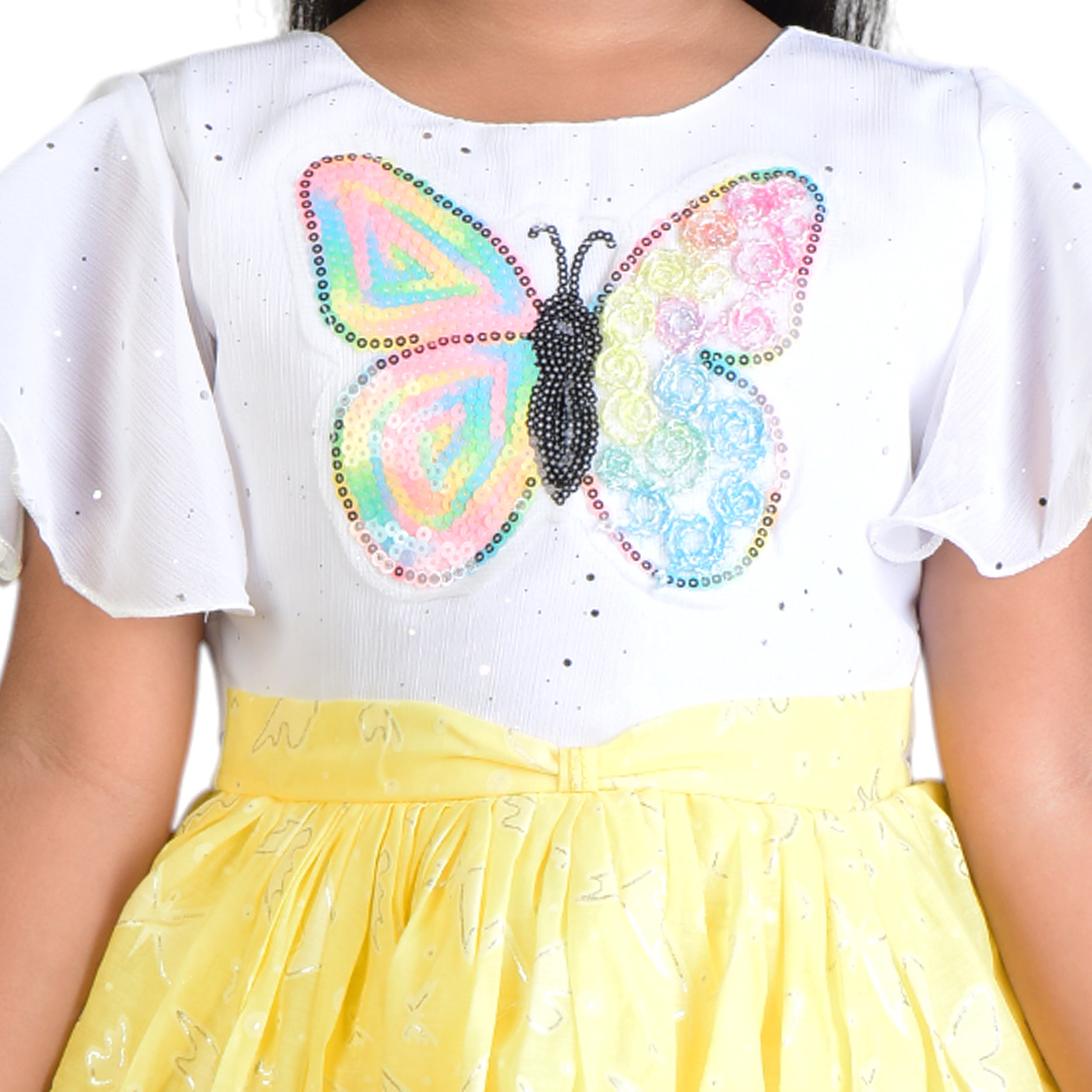 Girls Butterfly Print Party Frock