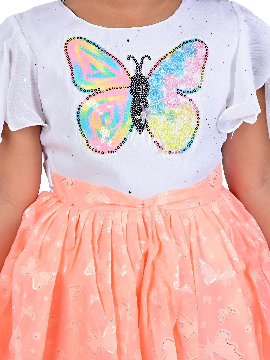Girls Butterfly Print Party Frock