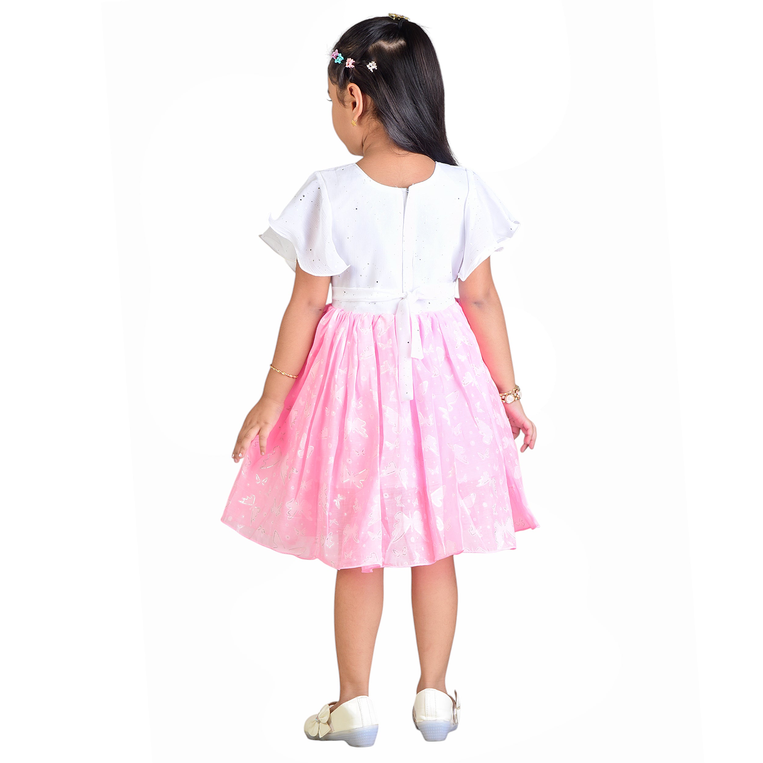 Girls Butterfly Print Party Frock