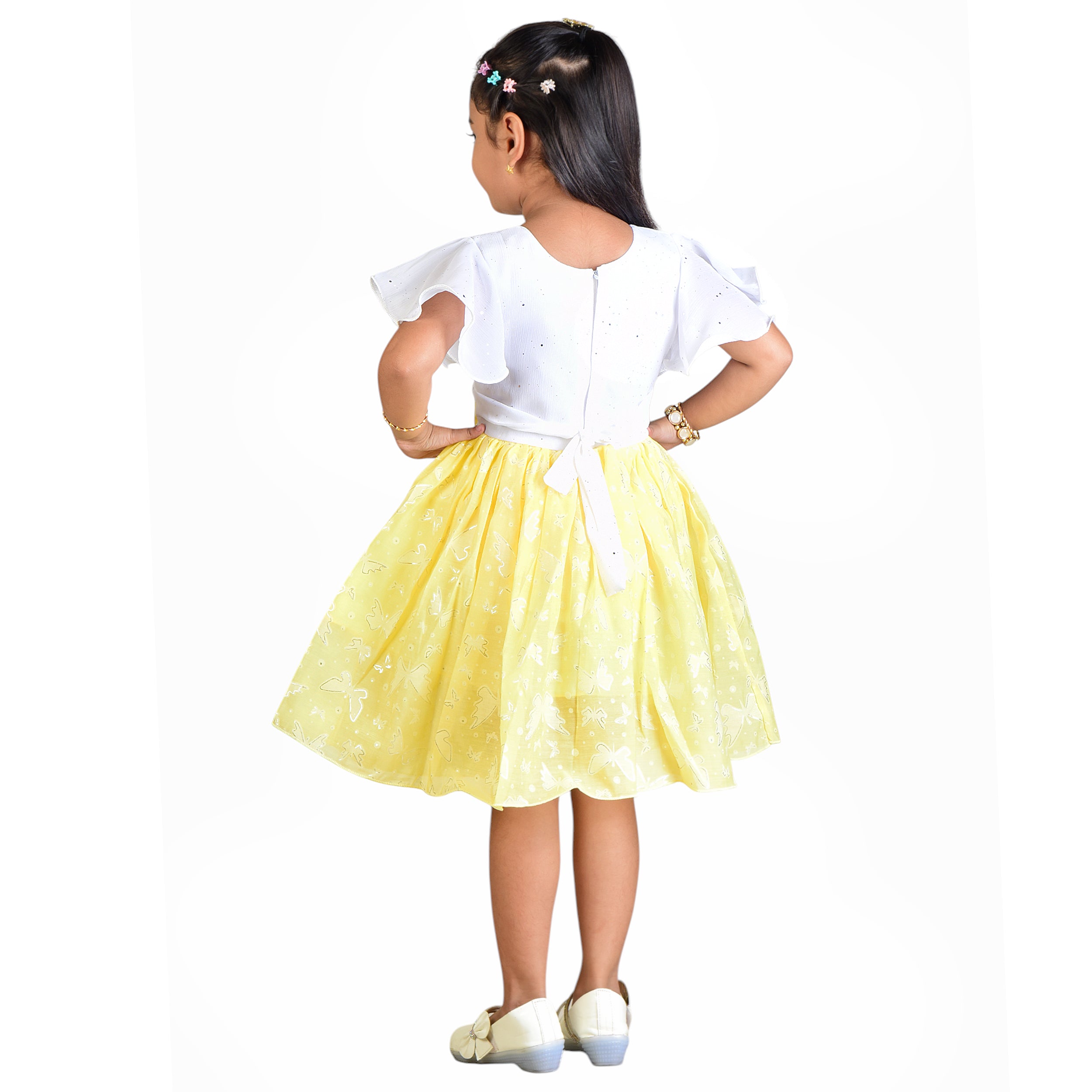 Girls Butterfly Print Party Frock