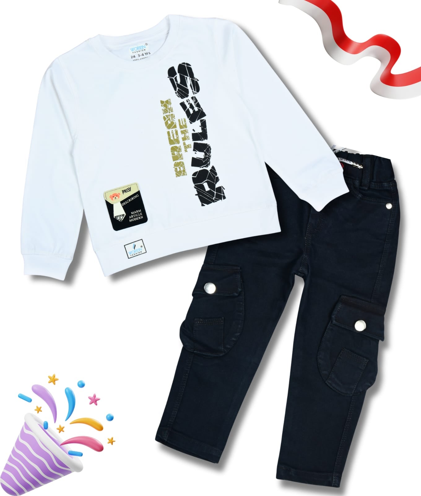 Boys Full Sleeves Tshirt  & Jeans Set