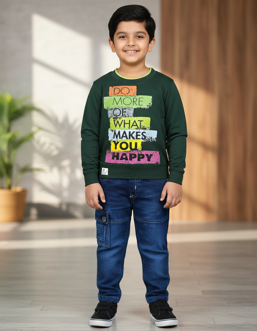 Boys Full Sleeves Tshirt  & Jeans Set